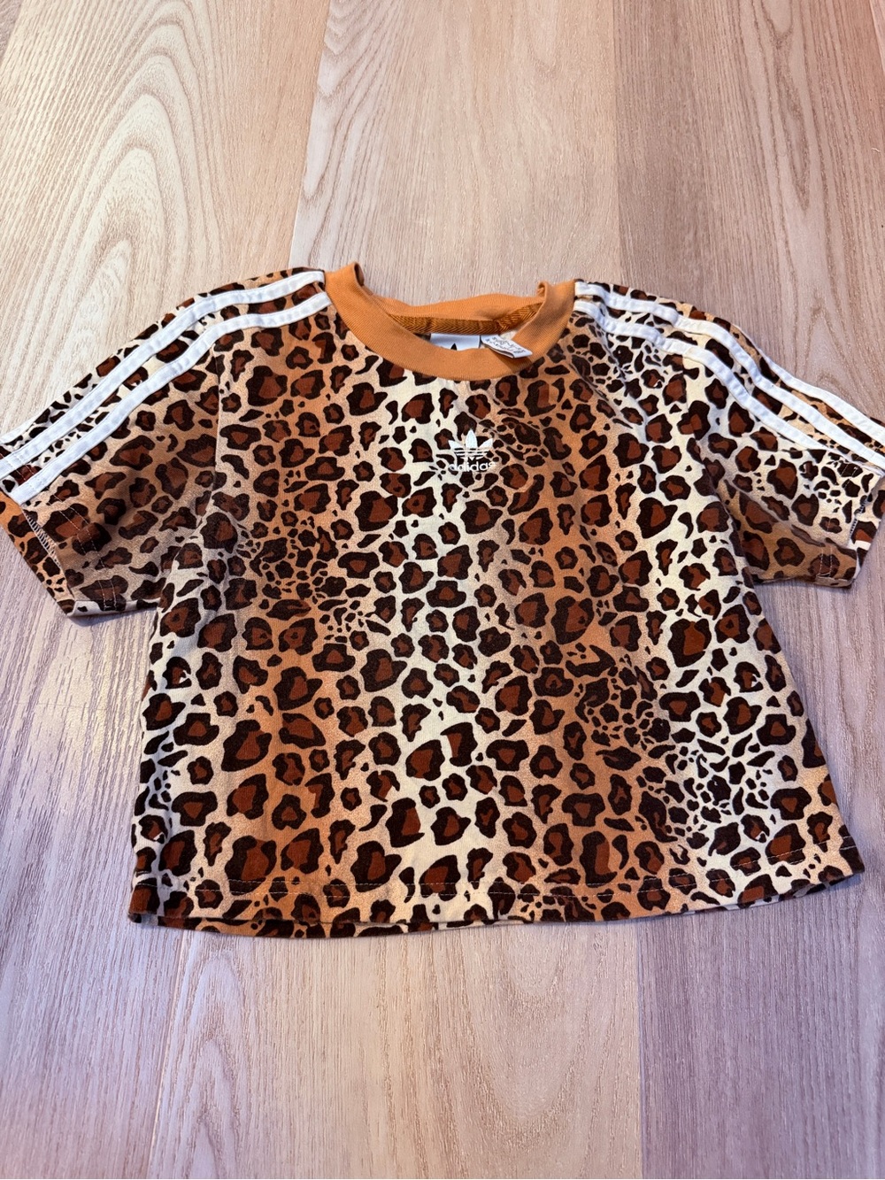 Adidas women’s Leopard Print Short Sleeve Tee - Brown